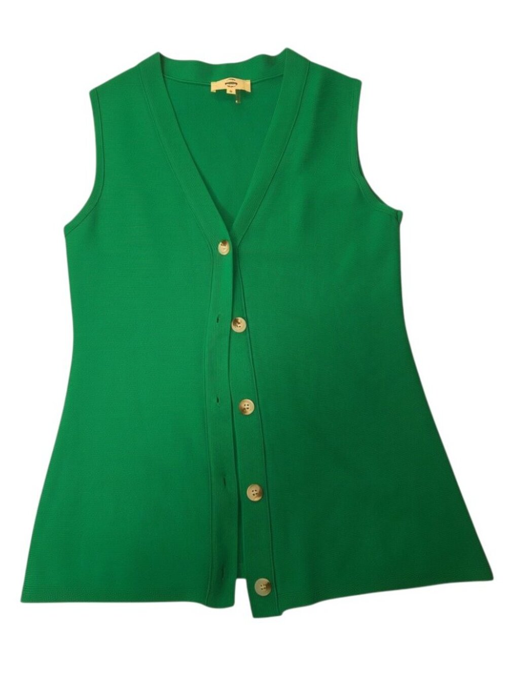Entro Bright Green Co-ord Set Sleeveless Longline Vest Wide Leg Pants Size Small image 7